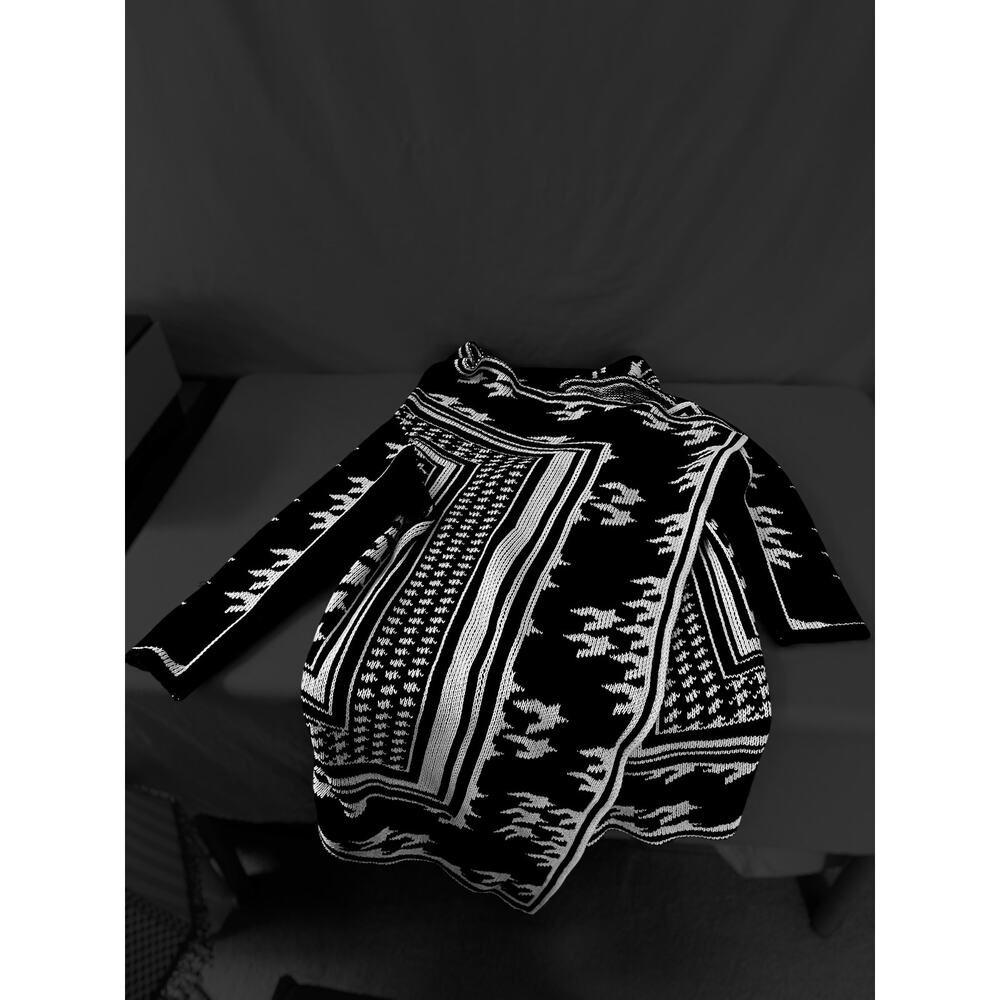 Calvin Klein geometric pattern open-front long cardigan